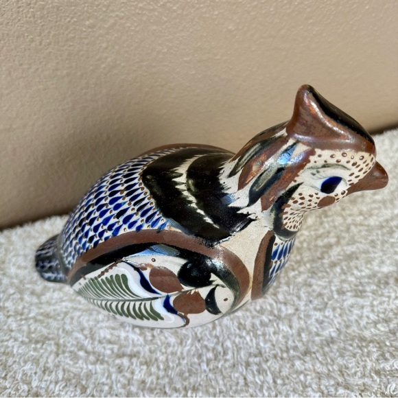 Vintage Tonala Pottery Mexican Folk Art Quail Bird Figurine Statue large - Picture 6 of 9